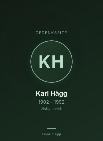Gedenkportrait von Karl Hägg