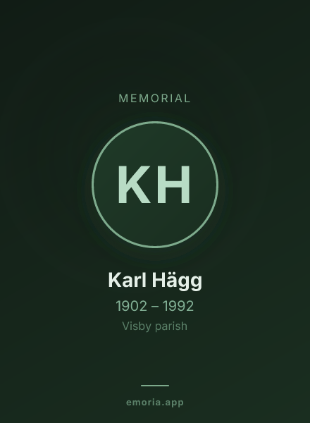 Memorial portrait of Karl Hägg