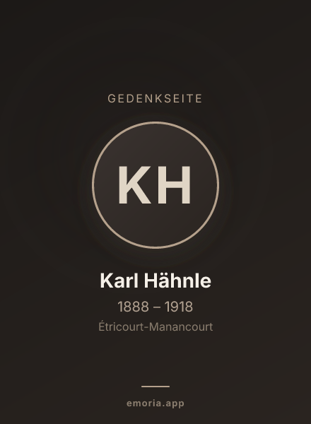 Gedenkportrait von Karl Hähnle