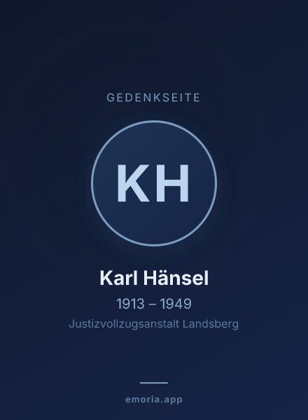Gedenkportrait von Karl Hänsel