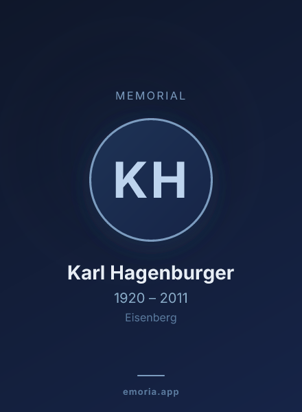 Memorial portrait of Karl Hagenburger
