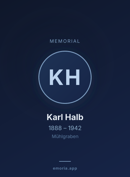 Memorial portrait of Karl Halb