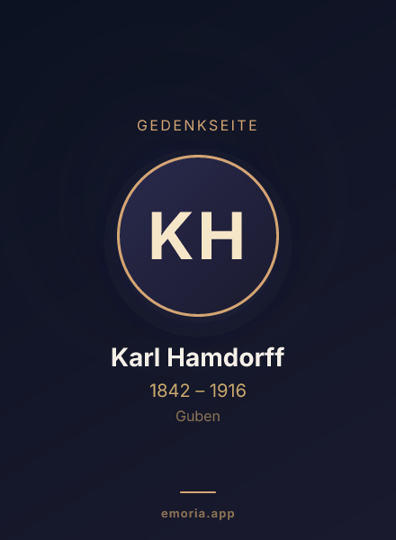 Gedenkportrait von Karl Hamdorff