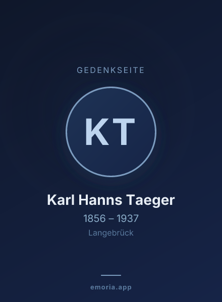 Gedenkportrait von Karl Hanns Taeger