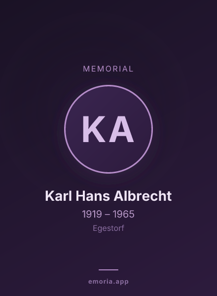 Memorial portrait of Karl Hans Albrecht