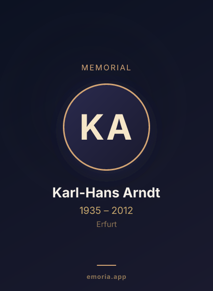 Memorial portrait of Karl-Hans Arndt