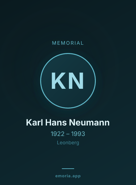 Memorial portrait of Karl Hans Neumann