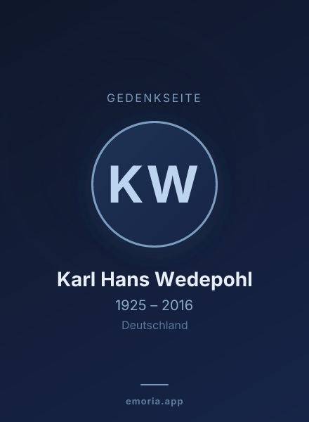 Gedenkportrait von Karl Hans Wedepohl