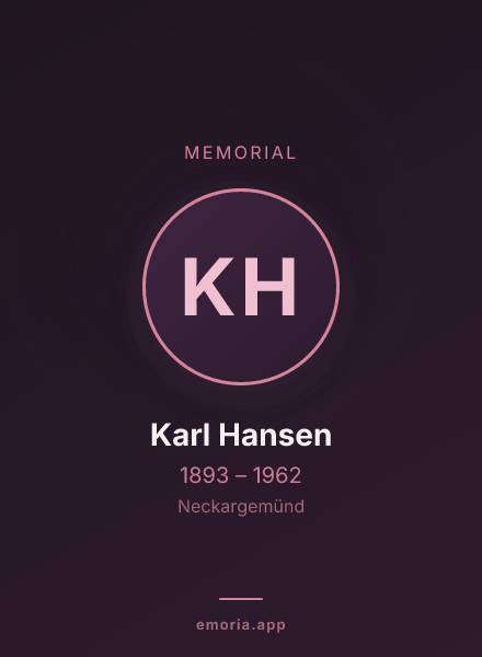 Memorial portrait of Karl Hansen
