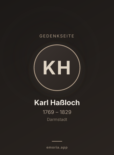 Gedenkportrait von Karl Haßloch
