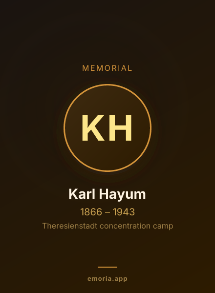 Memorial portrait of Karl Hayum