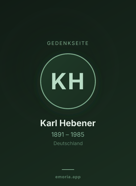 Gedenkportrait von Karl Hebener