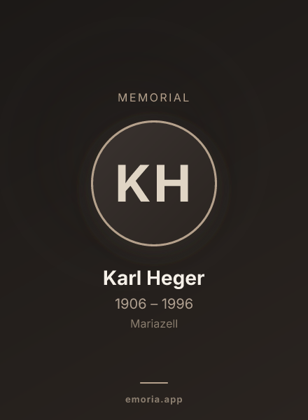 Memorial portrait of Karl Heger