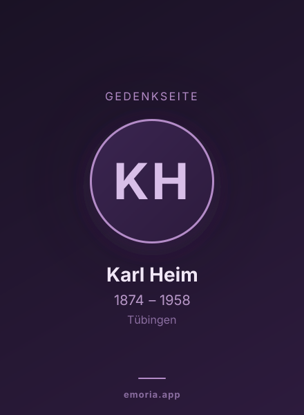 Gedenkportrait von Karl Heim