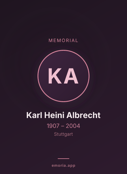 Memorial portrait of Karl Heini Albrecht