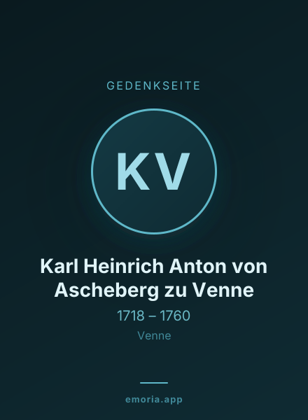 Gedenkportrait von Karl Heinrich Anton von Ascheberg zu Venne