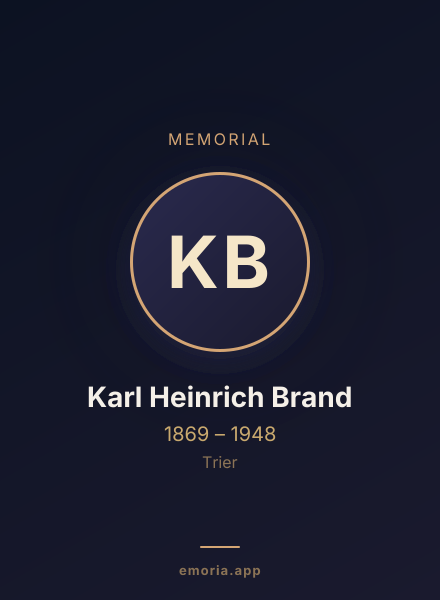 Memorial portrait of Karl Heinrich Brand