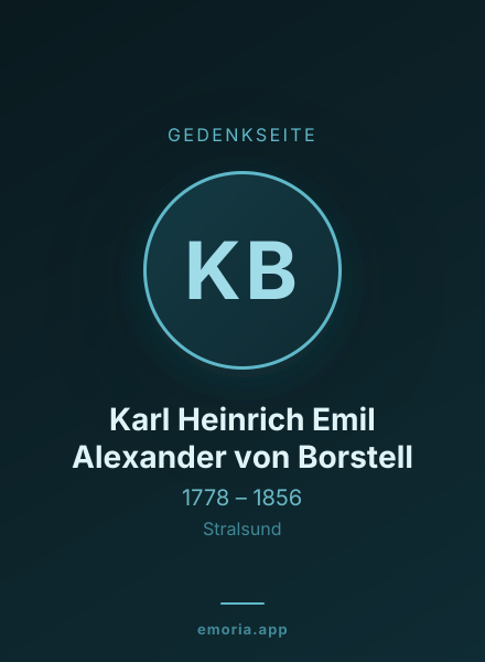 Gedenkportrait von Karl Heinrich Emil Alexander von Borstell