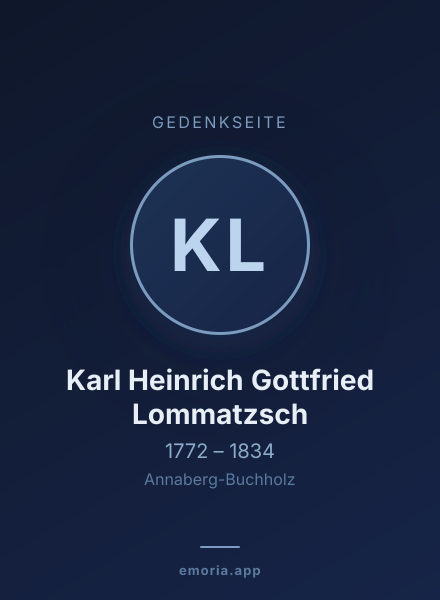 Gedenkportrait von Karl Heinrich Gottfried Lommatzsch