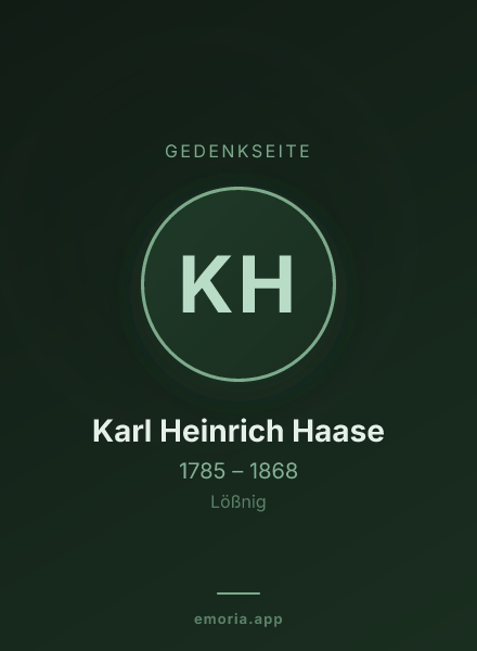 Gedenkportrait von Karl Heinrich Haase