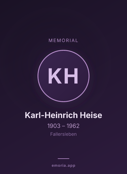 Memorial portrait of Karl-Heinrich Heise
