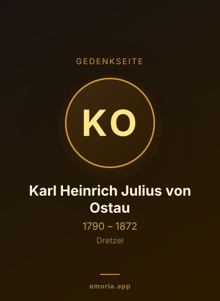 Gedenkportrait von Karl Heinrich Julius von Ostau