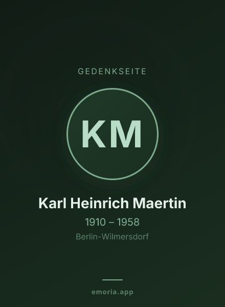 Gedenkportrait von Karl Heinrich Maertin