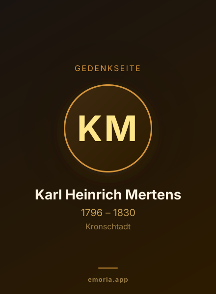 Gedenkportrait von Karl Heinrich Mertens