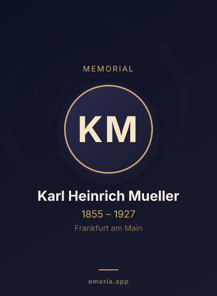 Memorial portrait of Karl Heinrich Mueller