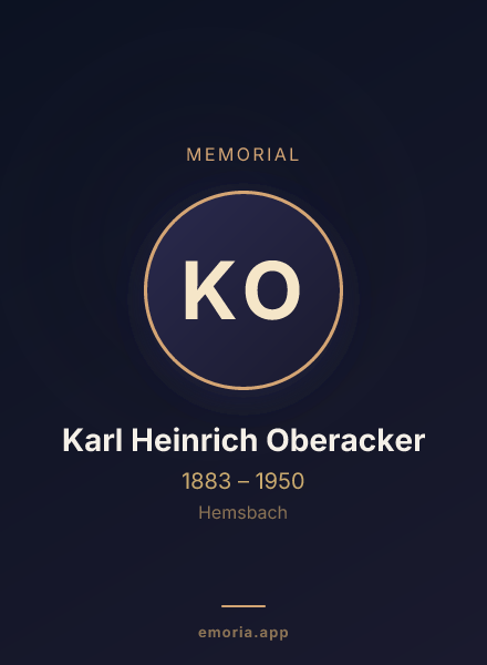 Memorial portrait of Karl Heinrich Oberacker