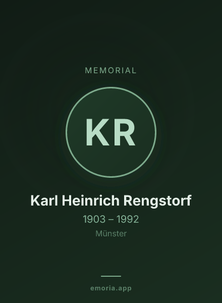 Memorial portrait of Karl Heinrich Rengstorf