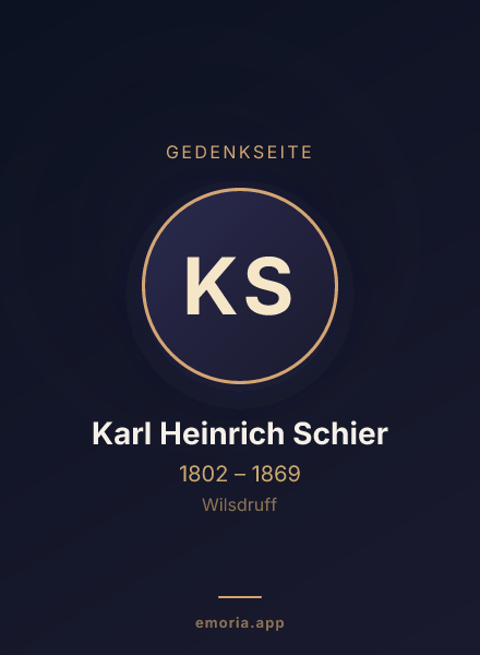 Gedenkportrait von Karl Heinrich Schier