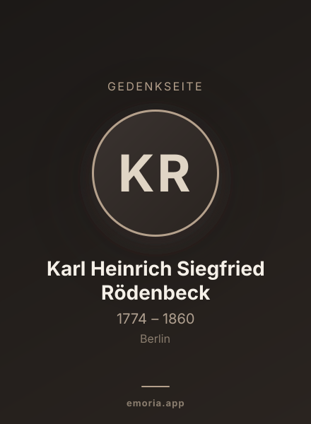 Gedenkportrait von Karl Heinrich Siegfried Rödenbeck