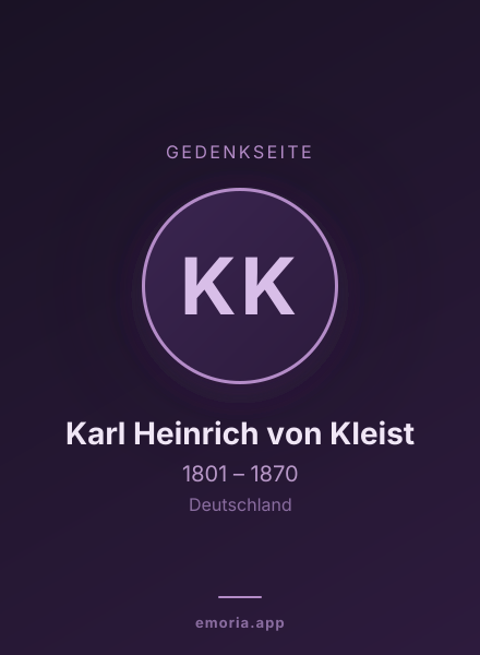 Gedenkportrait von Karl Heinrich von Kleist