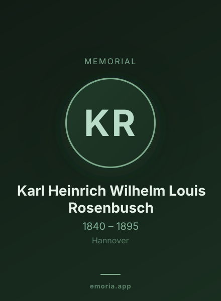 Memorial portrait of Karl Heinrich Wilhelm Louis Rosenbusch