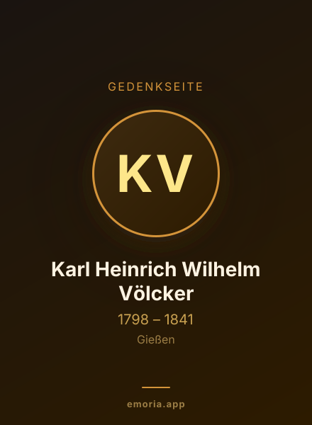 Gedenkportrait von Karl Heinrich Wilhelm Völcker