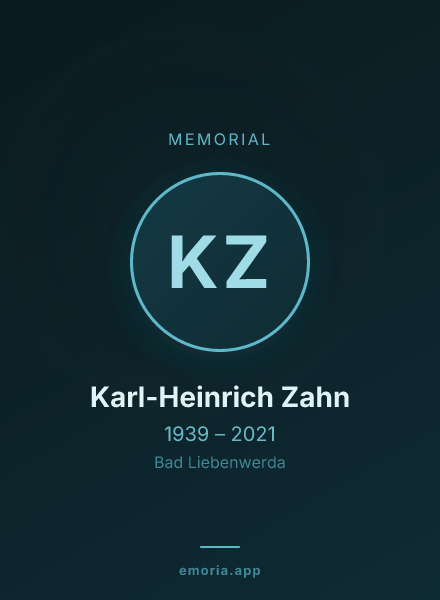 Memorial portrait of Karl-Heinrich Zahn
