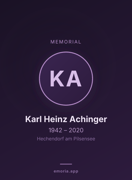 Memorial portrait of Karl Heinz Achinger