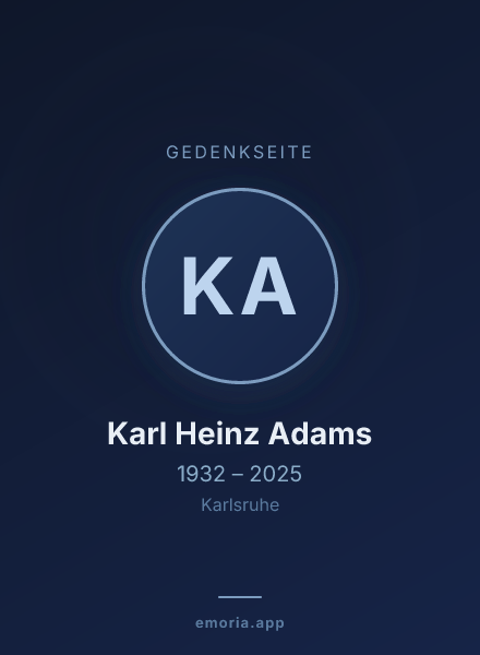 Gedenkportrait von Karl Heinz Adams