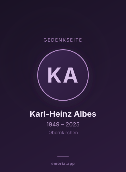 Gedenkportrait von Karl-Heinz Albes