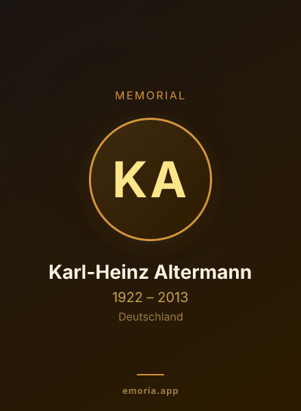 Memorial portrait of Karl-Heinz Altermann