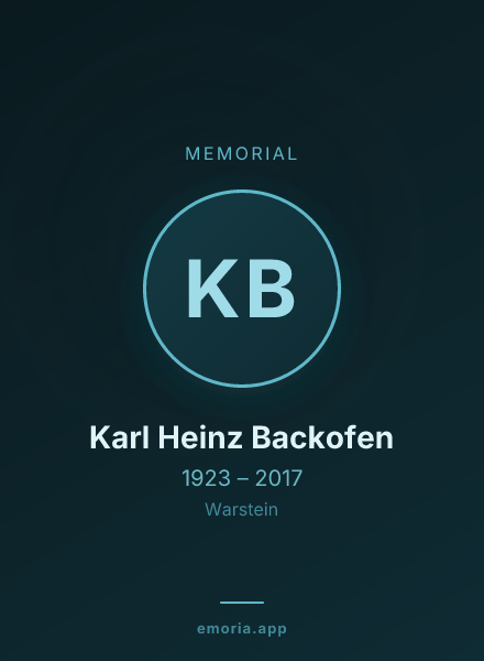 Memorial portrait of Karl Heinz Backofen