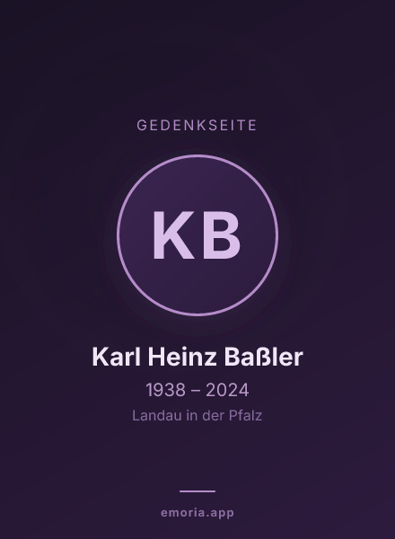 Gedenkportrait von Karl Heinz Baßler