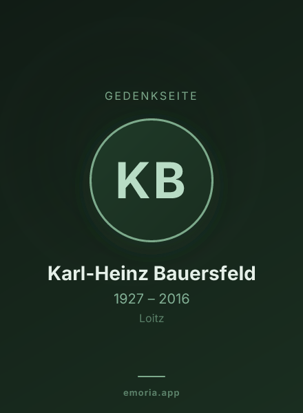 Gedenkportrait von Karl-Heinz Bauersfeld