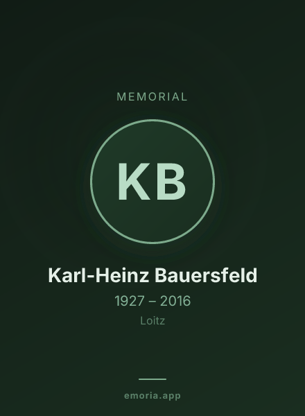 Memorial portrait of Karl-Heinz Bauersfeld