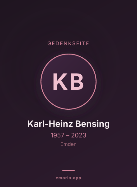 Gedenkportrait von Karl-Heinz Bensing