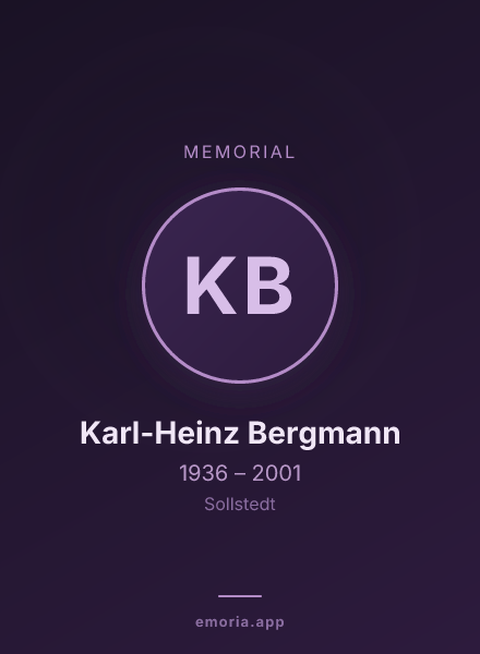 Memorial portrait of Karl-Heinz Bergmann