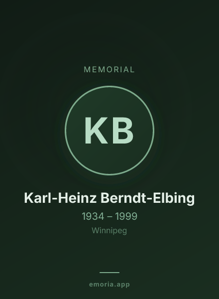 Memorial portrait of Karl-Heinz Berndt-Elbing