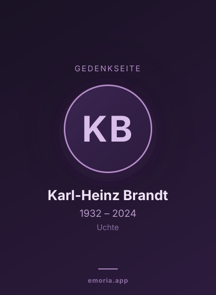 Gedenkportrait von Karl-Heinz Brandt