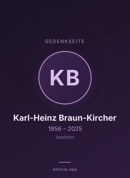Gedenkportrait von Karl-Heinz Braun-Kircher